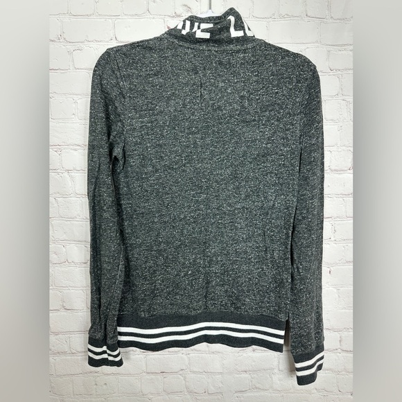 Reflex gray long sleeve LOVE 1/2 zip pullover shirt top, sz L - Picture 2 of 5